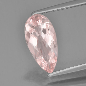 1.53 ct Pink Morganite Gemstone, Morganite Gem in Pear Facet Shape for Sale.