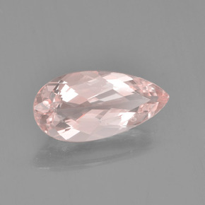 1.53 ct Pink Morganite Stone, Natural Morganite in Pear Facet Shape for Sale