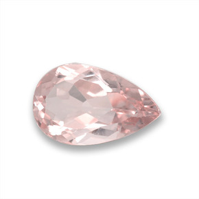 1.45 ct Pink Morganite Gemstone, Morganite Gem in Pear Facet Shape for Sale.