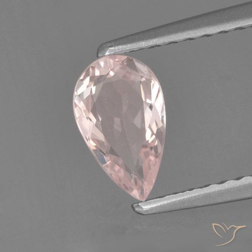 0.55ct Natural Light Pink Morganite, Pear Shape, VVS-VS
