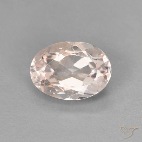 0.91ct Natural Medium Light-Pink Morganite, Oval, VVS-VS