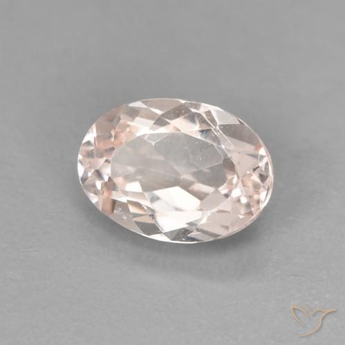 0.91 ct Pink Morganite Stone, Natural Morganite in Oval Facet Shape for Sale
