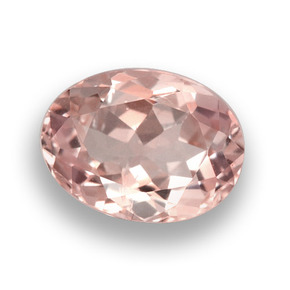 0.96 ct Pink Morganite Gemstone, Morganite Gem in Oval Facet Shape for Sale.