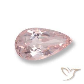 0.84 ct Pink Morganite Stone, Natural Morganite in Pear Facet Shape for Sale