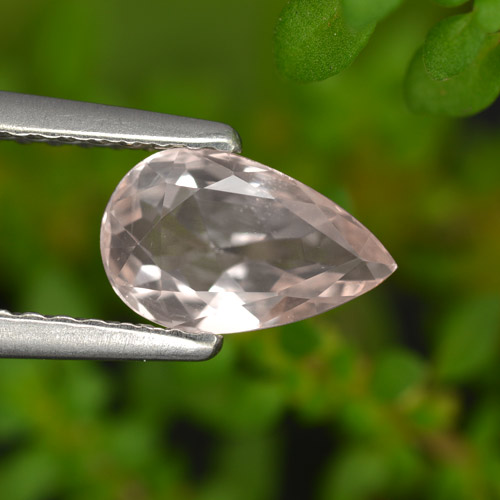 Flamingo Pink Morganite Gem - 0.8ct Pear Facet (ID: 457727)