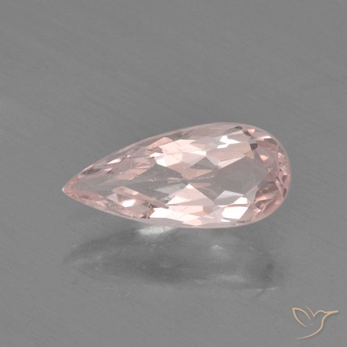 0.77ct Natural Light Pink Morganite, Pear Shape, VVS-VS