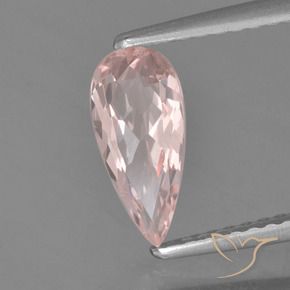 0.77 ct Pink Morganite Stone, Natural Morganite in Pear Facet Shape for Sale