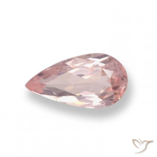 0.54 ct Pink Morganite Stone, Natural Morganite in Pear Facet Shape for Sale