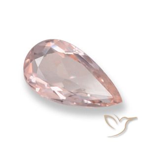 0.93 ct Pink Morganite Stone, Natural Morganite in Pear Facet Shape for Sale
