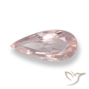 0.71 ct Pink Morganite Stone, Natural Morganite in Pear Facet Shape for Sale