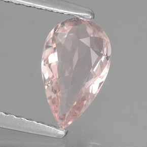 0.74 ct Pink Morganite Gemstone, Morganite Gem in Pear Facet Shape for Sale.