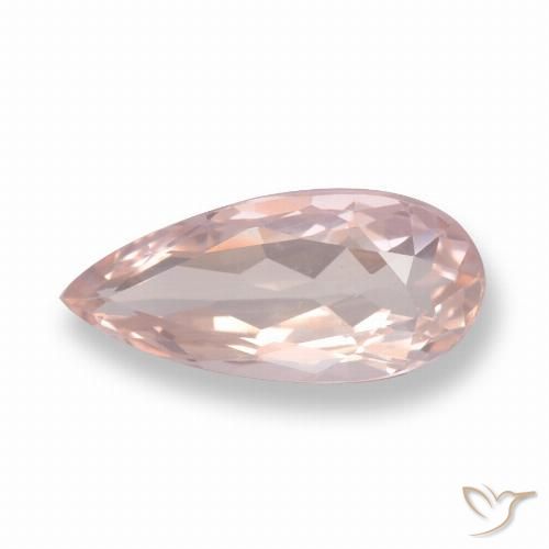 Flamingo Pink Morganite Gem - 1ct Pear Facet (ID: 457809)