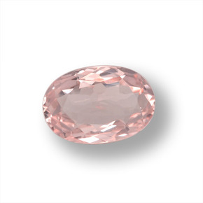 0.97 ct Pink Morganite Gemstone, Morganite Gem in Oval Facet Shape for Sale.