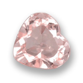0.79 ct Pink Morganite Gemstone, Morganite Gem in Heart Facet Shape for Sale.