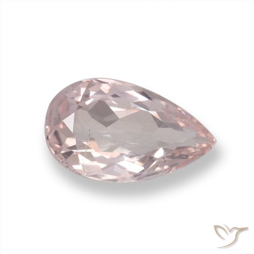 0.92ct Natural Coral Pink Tone Morganite, Pear Shape, VVS-VS