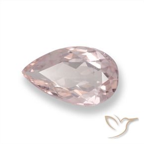 0.92 ct Pink Morganite Stone, Natural Morganite in Pear Facet Shape for Sale