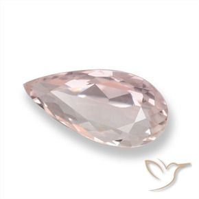 0.92 ct Pink Morganite Stone, Natural Morganite in Pear Facet Shape for Sale