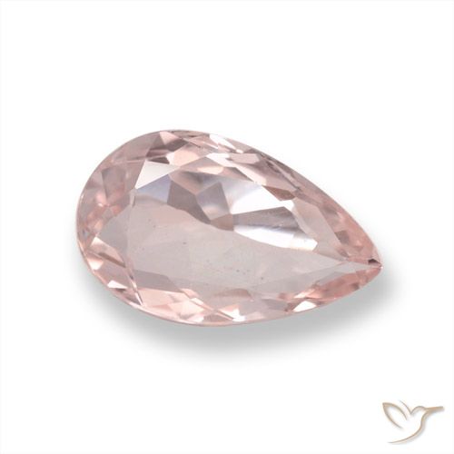 0.84ct Natural Medium Pink Morganite, Pear Shape, VVS-VS