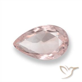 0.84 ct Pink Morganite Stone, Natural Morganite in Pear Facet Shape for Sale