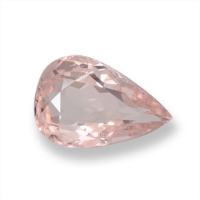 0.97 ct Pink Morganite Gemstone, Morganite Gem in Pear Facet Shape for Sale.