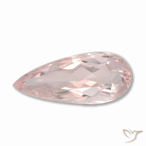 Light Pink Morganite Gem - 0.7ct Pear Facet (ID: 457935)