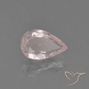 0.63 ct Pink Morganite Stone, Natural Morganite in Pear Facet Shape for Sale