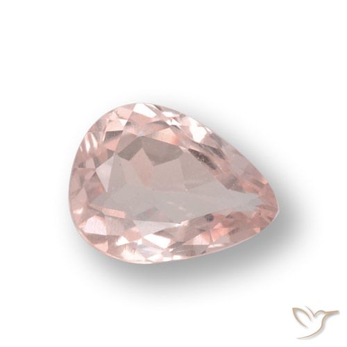 0.65ct Natural Flamingo Pink Morganite, Pear Shape, VVS-VS