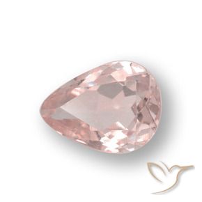 0.65 ct Pink Morganite Stone, Natural Morganite in Pear Facet Shape for Sale