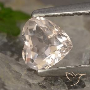 0.60 ct Pink Morganite Stone, Natural Morganite in Heart Facet Shape for Sale