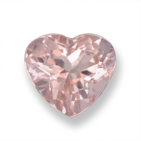 1.01 ct Pink Morganite Gemstone, Morganite Gem in Heart Facet Shape for Sale.