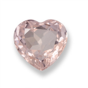 1.22 ct Pink Morganite Gemstone, Morganite Gem in Heart Facet Shape for Sale.
