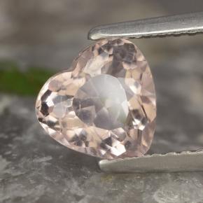1.13 ct Pink Morganite Stone, Natural Morganite in Heart Facet Shape for Sale