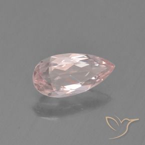 0.58 ct Pink Morganite Stone, Natural Morganite in Pear Facet Shape for Sale