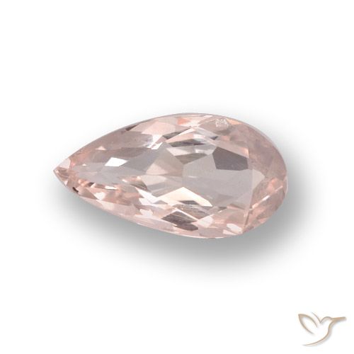 0.69ct Natural Medium Pink Morganite, Pear Shape, VVS-VS