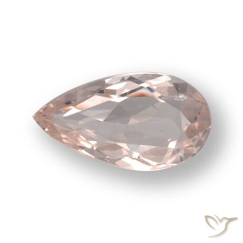0.57ct Natural Flamingo Pink Morganite, Pear Shape, VVS-VS