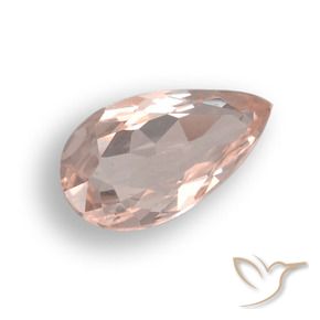 0.57 ct Pink Morganite Stone, Natural Morganite in Pear Facet Shape for Sale