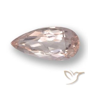 0.71 ct Pink Morganite Stone, Natural Morganite in Pear Facet Shape for Sale