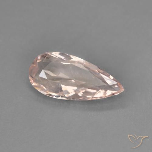 0.90 ct Pink Morganite Stone, Natural Morganite in Pear Facet Shape for Sale