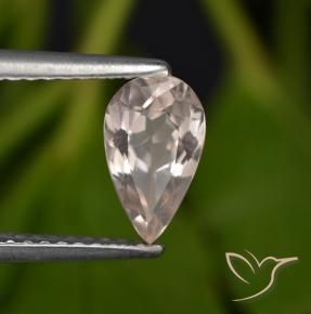 0.83 ct Pink Morganite Stone, Natural Morganite in Pear Facet Shape for Sale