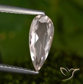 0.91 ct Pink Morganite Stone, Natural Morganite in Pear Facet Shape for Sale