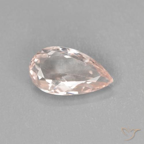 0.96 ct Pink Morganite Stone, Natural Morganite in Pear Facet Shape for Sale