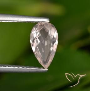 0.86 ct Pink Morganite Stone, Natural Morganite in Pear Facet Shape for Sale
