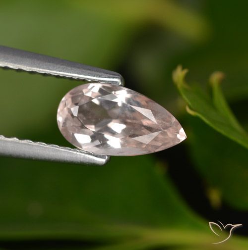 0.74ct Natural Medium Pink Morganite, Pear Shape, VVS-VS