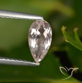 0.74 ct Pink Morganite Stone, Natural Morganite in Pear Facet Shape for Sale