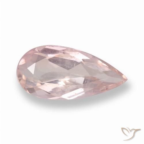 0.76ct Natural Flamingo Pink Morganite, Pear Shape, VS