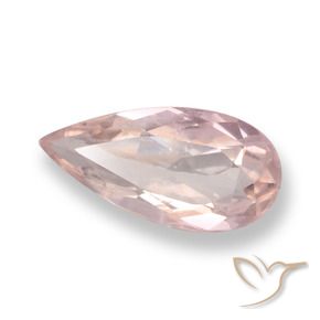 0.76 ct Pink Morganite Stone, Natural Morganite in Pear Facet Shape for Sale