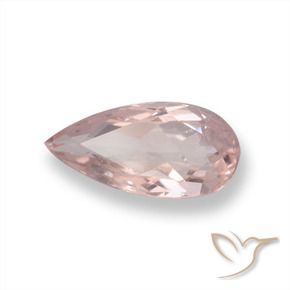 0.71 ct Pink Morganite Stone, Natural Morganite in Pear Facet Shape for Sale