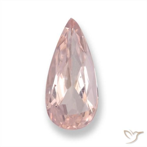 Flamingo Pink Morganite Gem - 1ct Pear Facet (ID: 458096)