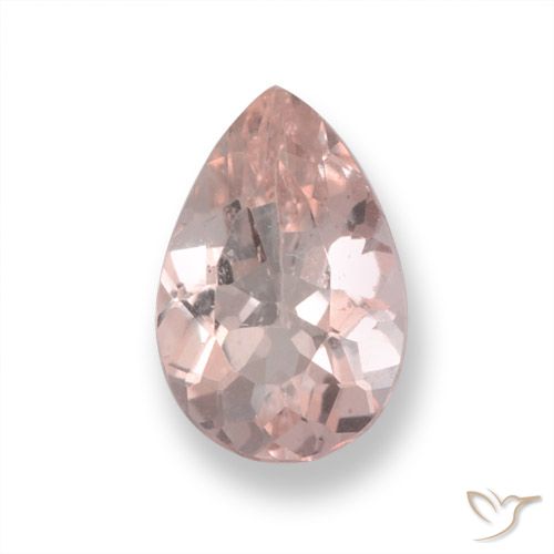 0.65ct Natural Medium Pink Morganite, Pear Shape, VS
