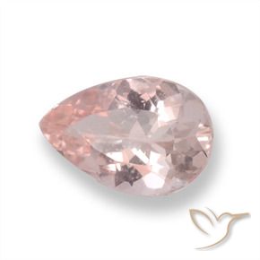 0.65 ct Pink Morganite Stone, Natural Morganite in Pear Facet Shape for Sale